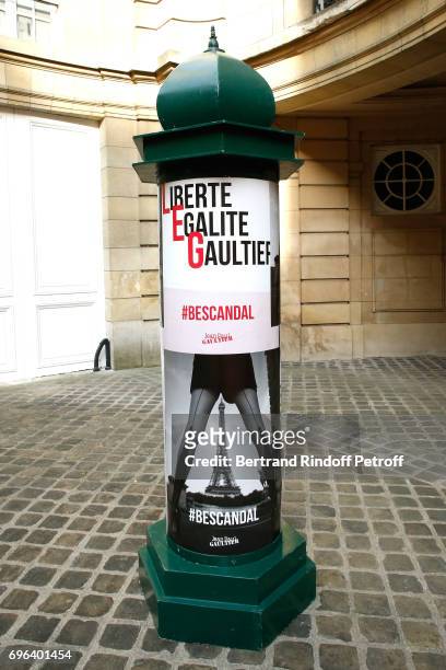 Illustration view during the Jean-Paul Gaultier "Scandal" Fragrance Launch at Hotel de Behague on June 15, 2017 in Paris, France
