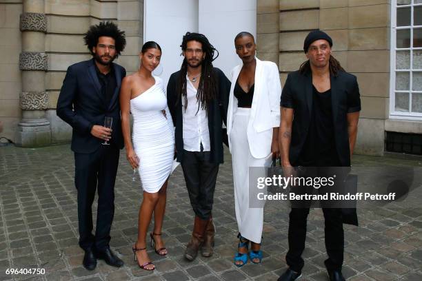 Alexandre le Strat, Imen Kesaly, Nicolas le Strat, Cecilia Moussy and Sully Sefil attend the Jean-Paul Gaultier "Scandal" Fragrance Launch at Hotel...