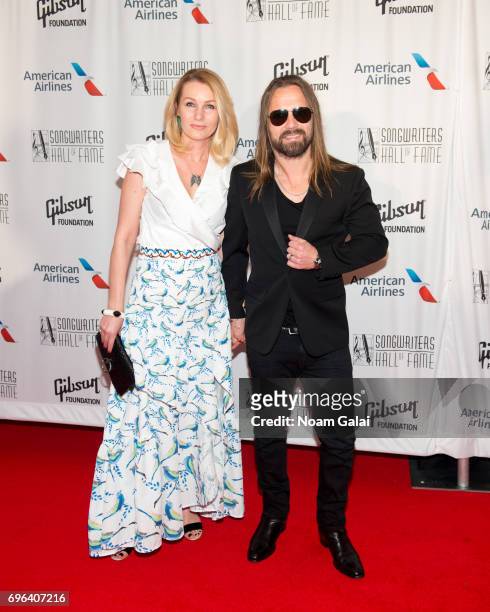 Jenny Petersson and Max Martin attend the 48th Annual Songwriters Hall Of Fame Induction and Awards Gala at New York Marriott Marquis Hotel on June...