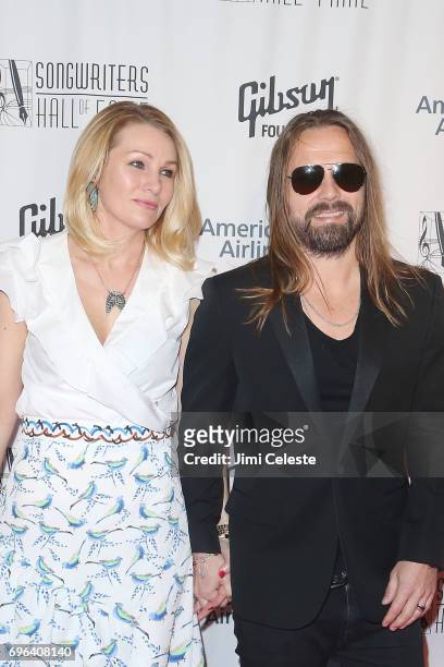 Jenny Petersson and Max Martin attends the Songwriters Hall Of Fame 48th Annual Induction And Awards at New York Marriott Marquis Hotel on June 15,...