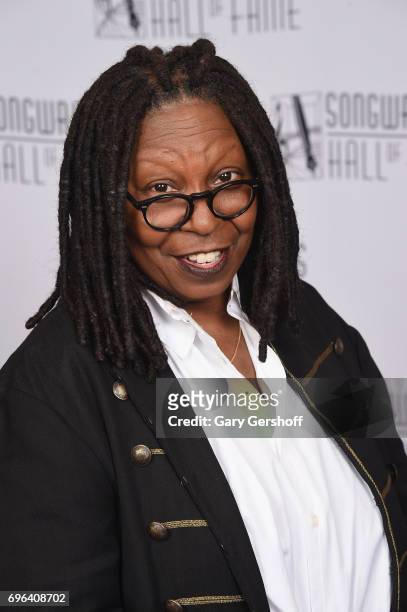 Whoopi Goldberg poses backstage at the Songwriters Hall Of Fame 48th Annual Induction and Awards at New York Marriott Marquis Hotel on June 15, 2017...