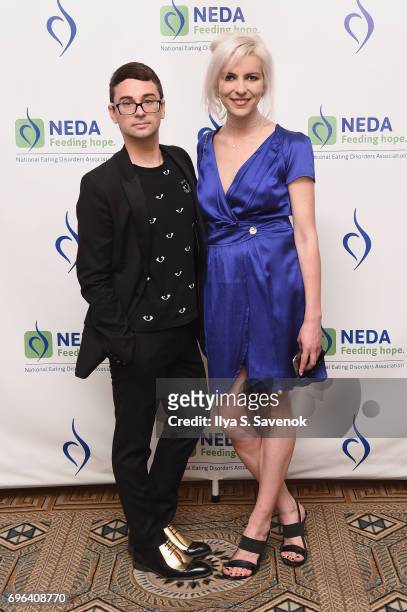 Fashion Designer Christian Siriano and Daniela Raytchev attend the 15th Annual Benefit Gala, "An Evening Unmasking Eating Disorders" hosted by The...
