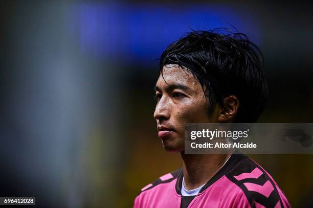 Gaku Shibasaki of CD Tenerife looks on during La Liga Segunda Division between Cadiz CF and CD Tenerife at Estacio Ramon de Carranza on June 15, 2017...