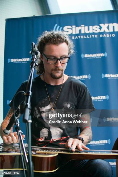 Kelby Ray of The Cadillac Three Visits SiriusXM Studios In Nashville at SiriusXM Studios on June 15, 2017 in Nashville, Tennessee.