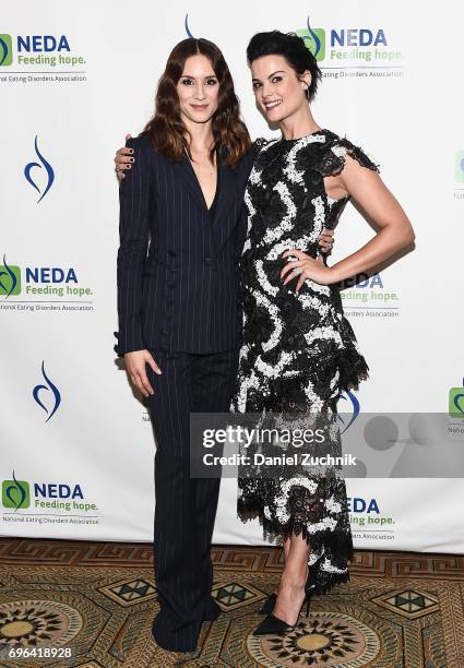 Troian Bellisario and Jaimie Alexander attend the 15th Annual Benefit Gala, 'An Evening Unmasking Eating Disorders' hosted by The National Eating...