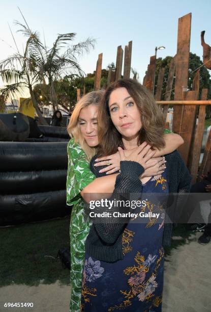 Actors Brooke Dillman and Jessica Lowe at the "Wrecked" Press Influencer Event on June 15, 2017 in Marina del Rey, California. 27092_001