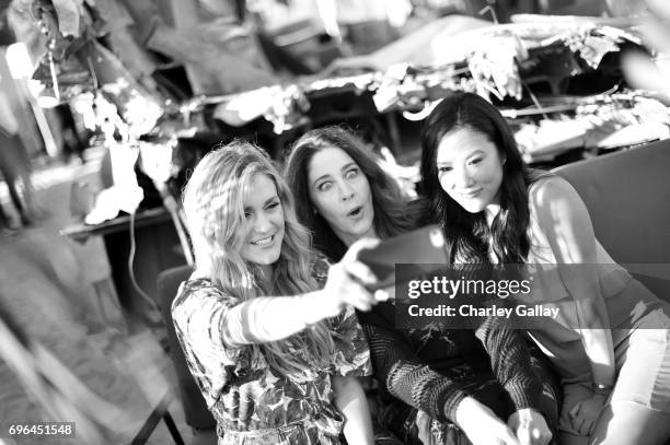 Actors Jessica Lowe, Brooke Dillman and Ally Maki at the "Wrecked" Press Influencer Event on June 15, 2017 in Marina del Rey, California. 27092_001