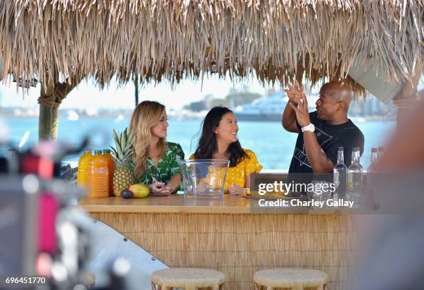 Actors Jessica Lowe, Ally Maki and @TipsyBartenter at the "Wrecked" Press Influencer Event on June 15, 2017 in Marina del Rey, California. 27092_001