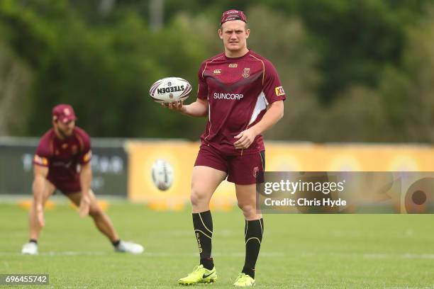 Coen Hess during a Queensland Maroons State of Origin training session at Intercontinental Sanctuary Cove Resort on June 16, 2017 in Brisbane,...