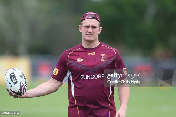 Coen Hess during a Queensland Maroons State of Origin training session at Intercontinental Sanctuary Cove Resort on June 16, 2017 in Brisbane,...