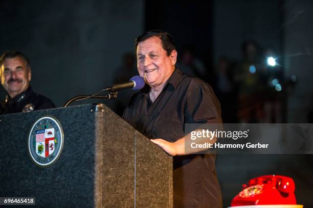 Burt Ward attends Tribute to Adam West at Los Angeles City Hall on June 15, 2017 in Los Angeles, California.