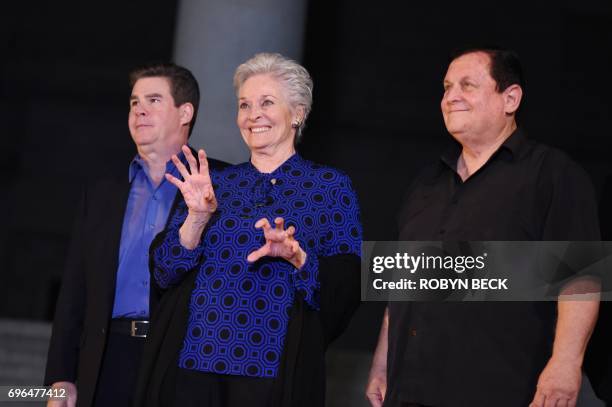 Writer Ralph Garman, actress Lee Meriwether - who played Catwoman in the 1966 "Batman" movie - and Burt Ward, who was Robin in the TV show, appear at...