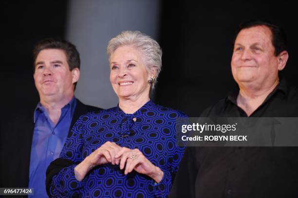 Writer Ralph Garman, actress Lee Meriwether - who played Catwoman in the 1966 "Batman" movie - and Burt Ward, who was Robin in the TV show, appear at...