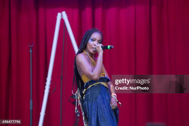 Amp;B music DAWN during her performance at Barcelona's Sonar 2017 Festival in Barcelona, Spain on June 15, 2017