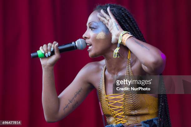 Amp;B music DAWN during her performance at Barcelona's Sonar 2017 Festival in Barcelona, Spain on June 15, 2017