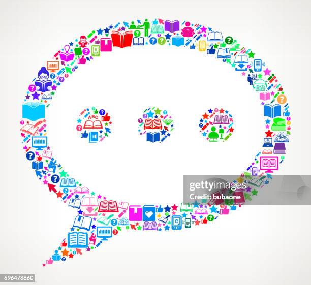 chat bubble reading books and education vector icon background - poem background stock illustrations