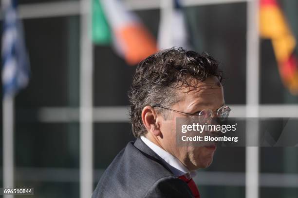 Jeroen Dijsselbloem, Dutch finance minister and head of the group of euro-area finance ministers, arrives for an Ecofin meeting of European Union...