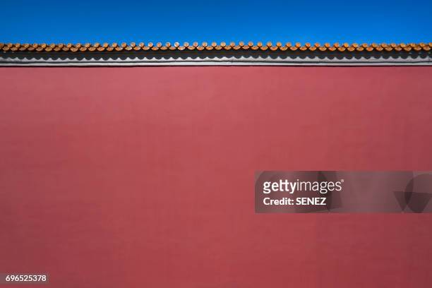 forbidden city red wall, china - east asia - china east asia stock-fotos und bilder