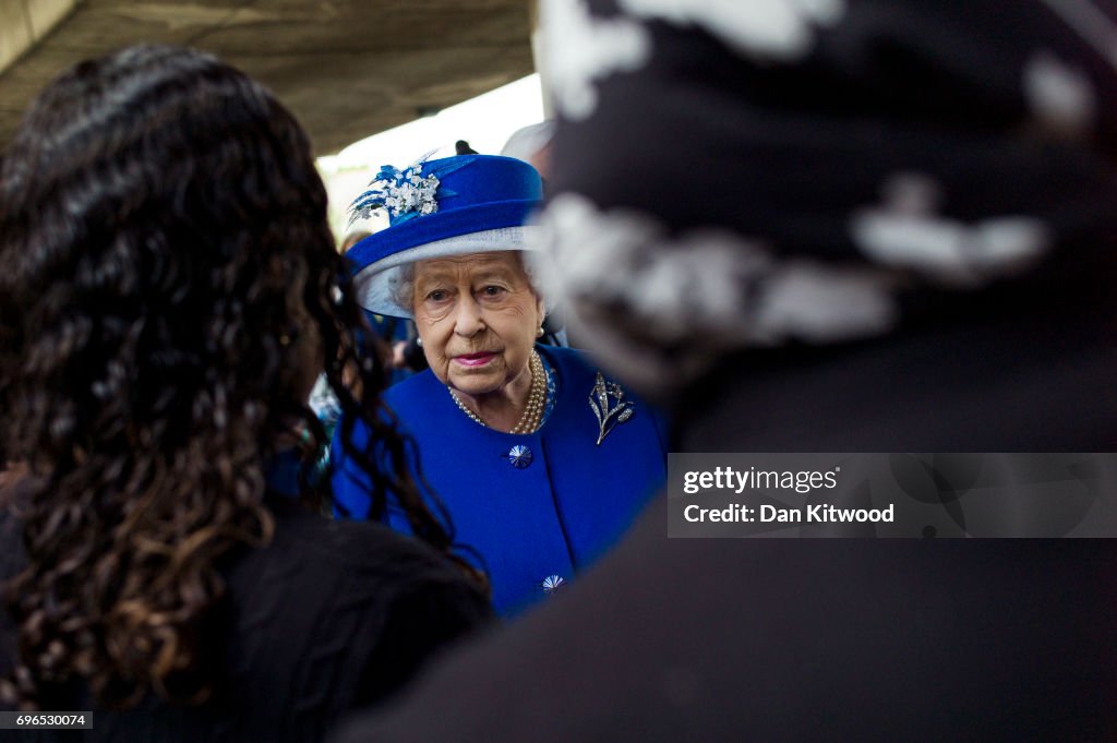 The Queen Visits Scene Of Grenfell Tower Fire