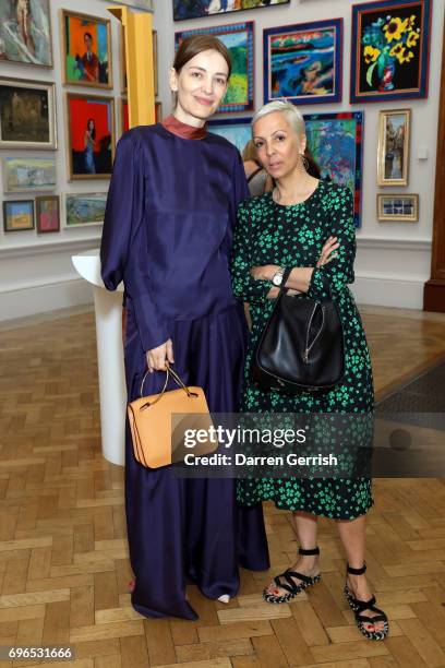 Anne-Marie Curtis and Roksanda Ilincic attend the Roksanda handbag celebration breakfast at the Royal Academy of Arts on June 16, 2017 in London,...