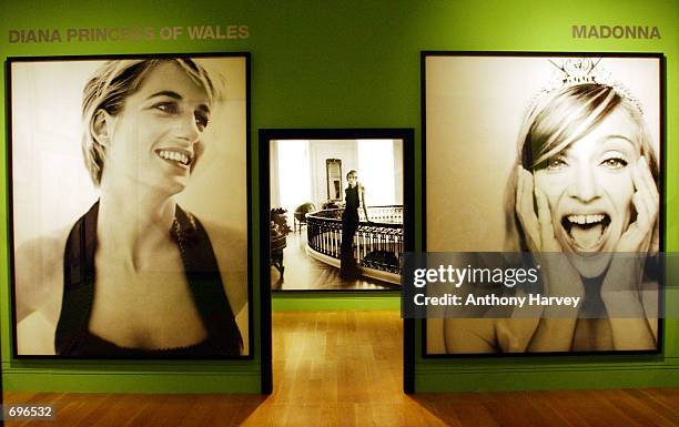 The Mario Testino photography exhibition is on display at the National Portrait Gallery January 31, 2002 in London, England. The exhibition is a...