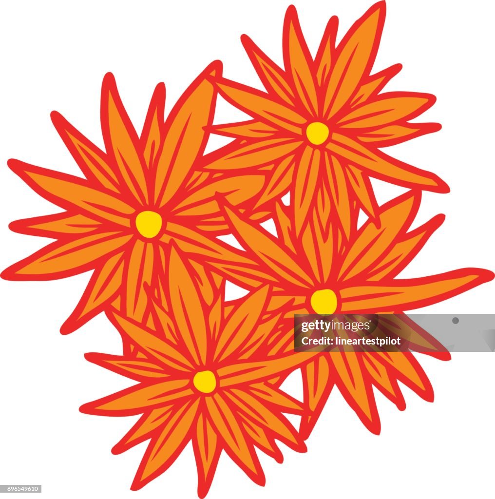 Dibujos Animados De Flores Brillantes Ilustración de stock - Getty Images
