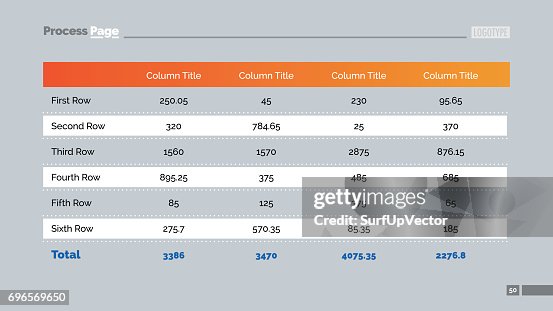 Table Chart Slide High-Res Vector Graphic - Getty Images