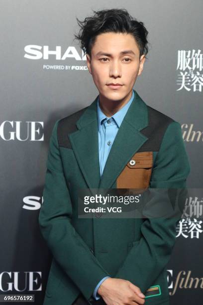 Actor Chen Kun arrives at the red carpet of 2017 Vogue Film gala on June 16, 2017 in Shanghai, China.