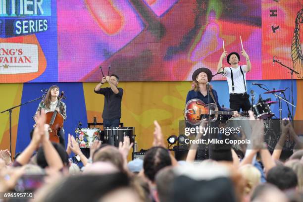 The Lumineers perform on ABC's "Good Morning America" at Rumsey Playfield, Central Park on June 16, 2017 in New York City.