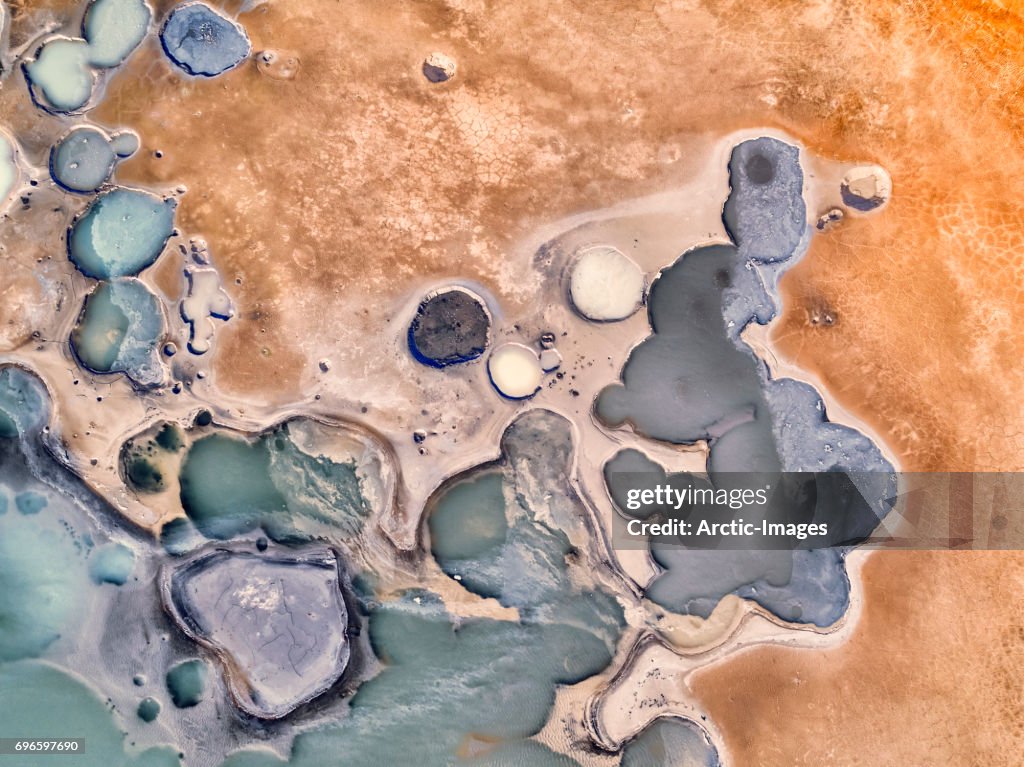 Mud pots in geothermal area, Iceland