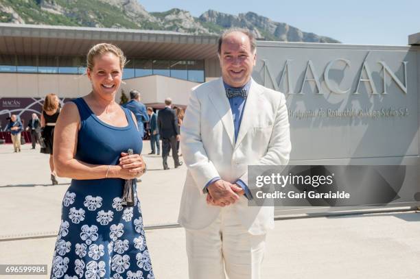 Winery owners Ariane de Rothschild and Pablo Alvarez Mezquiriz attend Macan Winery inauguration on June 16, 2017 in Alava, Spain.