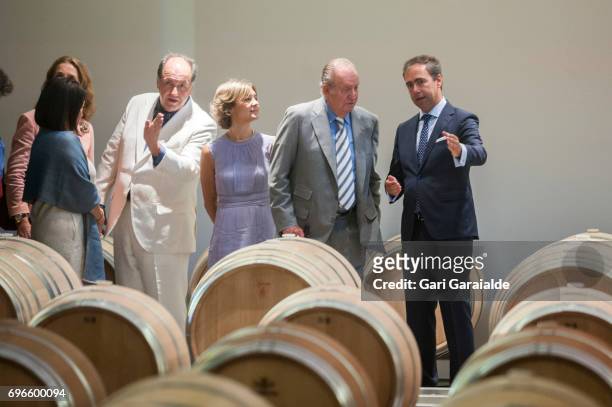 Winery owner Pablo Alvarez Mezquiriz , Spain's Agriculture Minister Isabel Garcia Tejerina and King Juan Carlos attend Macan Winery inauguration on...