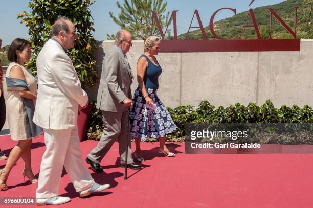 Pablo Alvarez Mezquiriz , King Juan Carlos and Ariane de Rothschild attend Macan Winery inauguration on June 16, 2017 in Alava, Spain.