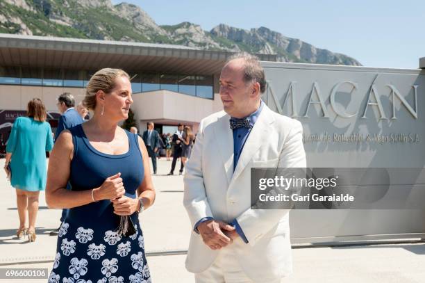 Winery owners Ariane de Rothschild and Pablo Alvarez Mezquiriz attend Macan Winery inauguration on June 16, 2017 in Alava, Spain.