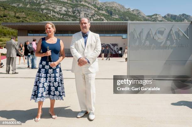 Winery owners Ariane de Rothschild and Pablo Alvarez Mezquiriz attend Macan Winery inauguration on June 16, 2017 in Alava, Spain.