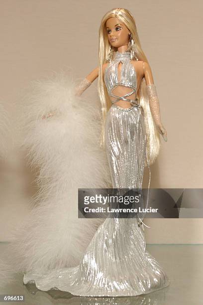 Toy maker Mattel, Inc. Debutes the Gone Platinum Barbie at the International Toy Fair February 10, 2002 in New York City. The doll is part of the...