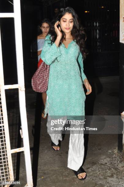 Jhanvi Kapoor and Sara Ali Khan spotted at Juhu, on June 14, 2017 in Mumbai, India.