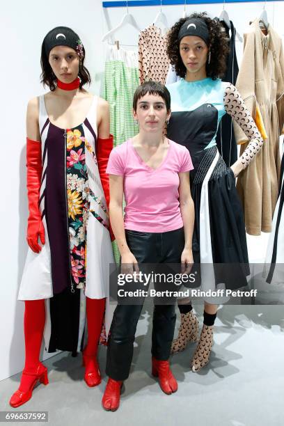 Winner of the "Young Fashion Designer" LVMH Prize 2017, Stylist Marine Serre attends the "Young Fashion Designer" : LVMH Prize 2017 Edition at...