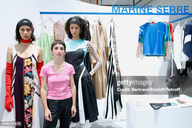 Winner of the "Young Fashion Designer" LVMH Prize 2017, Stylist Marine Serre attends the "Young Fashion Designer" : LVMH Prize 2017 Edition at...