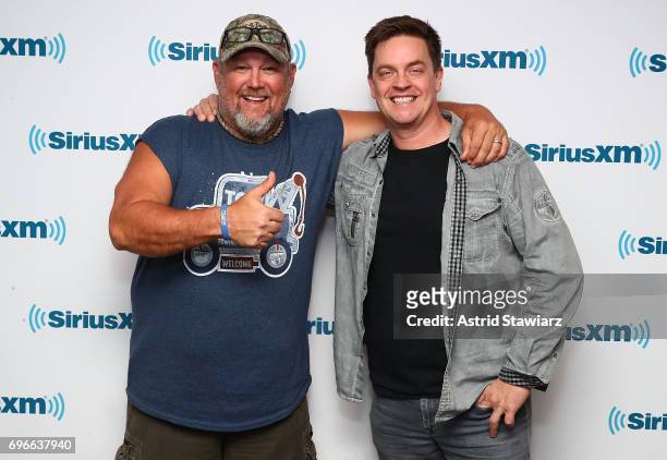 Larry the Cable Guy discusses his new film 'Cars 3' with Jim Breuer during a SiriusXM "Town Hall" on June 16, 2017 in New York City.
