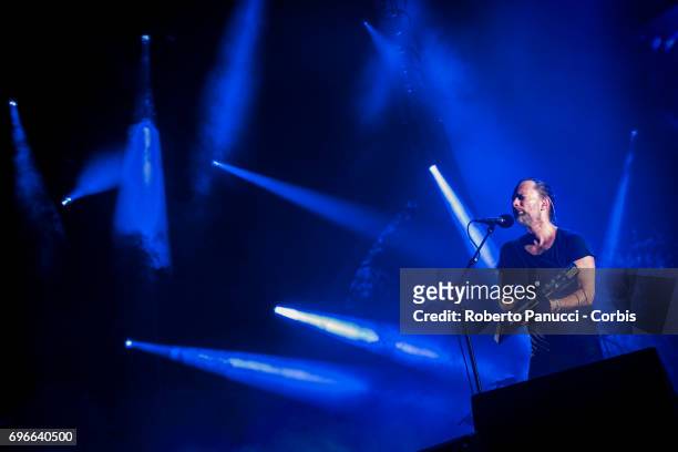 A English rock band Radiohead performs at Firenzerocks Festival on June 14, 2017 in Florence, Italy.