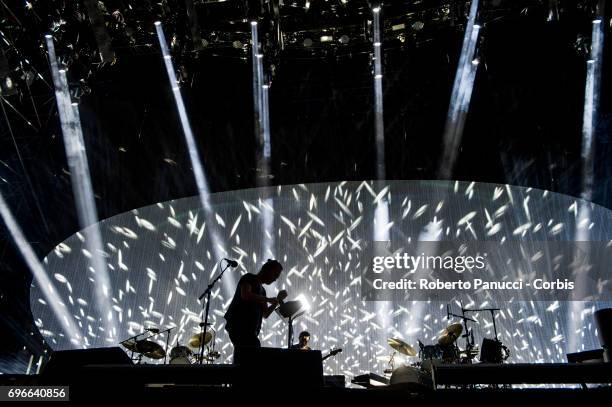 A English rock band Radiohead performs at Firenzerocks Festival on June 14, 2017 in Florence, Italy.