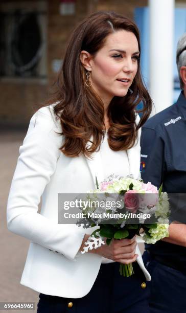 Catherine, Duchess of Cambridge visits the 1851 Trust roadshow at the Docklands Sailing and Watersports Centre on June 16, 2017 in London, England....