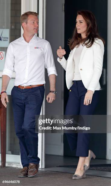 Catherine, Duchess of Cambridge visits the 1851 Trust roadshow at the Docklands Sailing and Watersports Centre on June 16, 2017 in London, England....