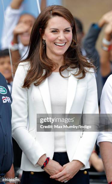 Catherine, Duchess of Cambridge visits the 1851 Trust roadshow at the Docklands Sailing and Watersports Centre on June 16, 2017 in London, England....