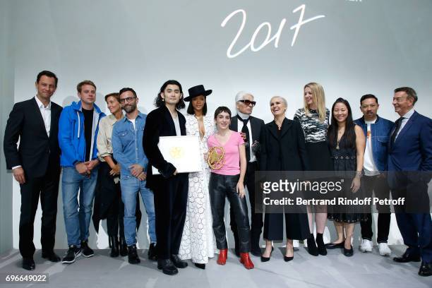 Of LVMH Fashion Group Pierre-Yves Roussel, Jury : stylist J.W. Anderson, stylist Phoebe Philo, stylist Nicolas Ghesquiere, Winner of the Special...