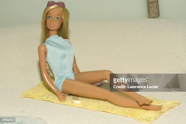 Malibu Barbie reproduction displayed at the International Toy Fair February 10,2002. Toy maker Mattel, Inc. Featured an extended line of Barbie...