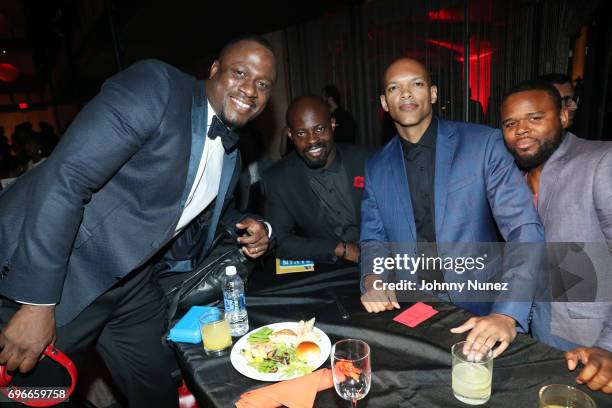 Poses with guests at the 2017 Ailey Spirit Gala at David H. Koch Theater at Lincoln Center on June 15, 2017 in New York City.