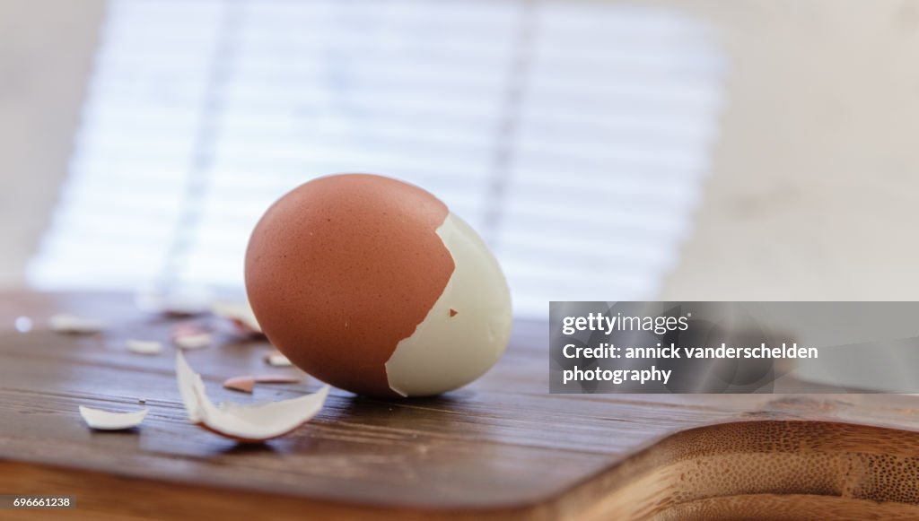 Hard-boiled egg.