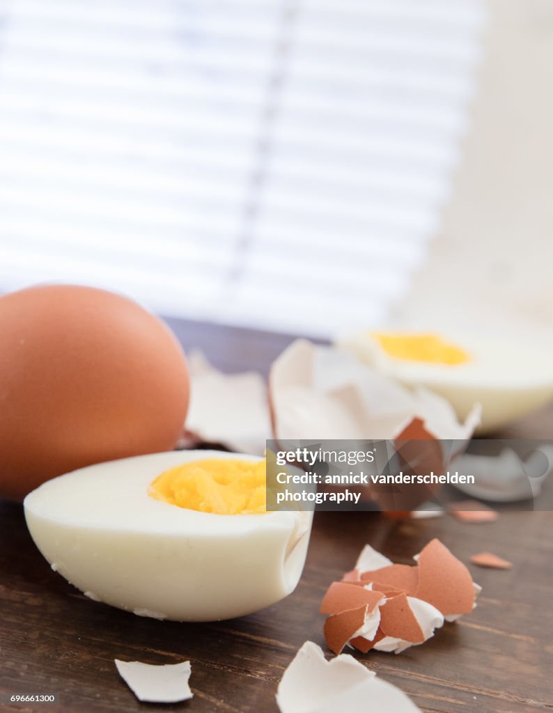 Hard-boiled eggs.